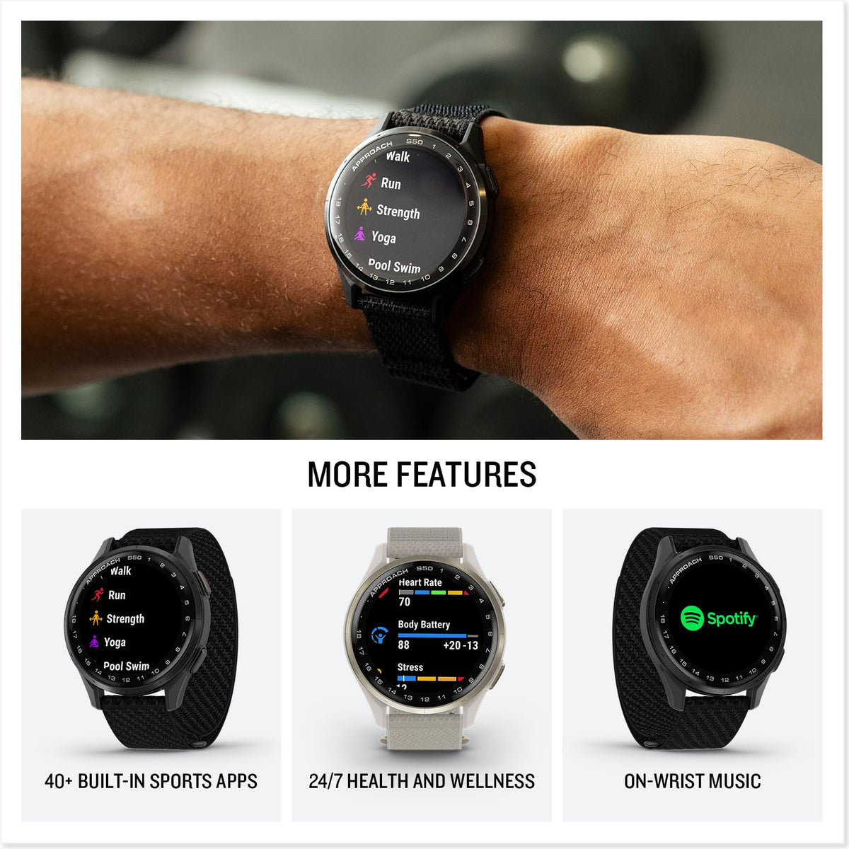 Slate Black Golf GPS Watch O994