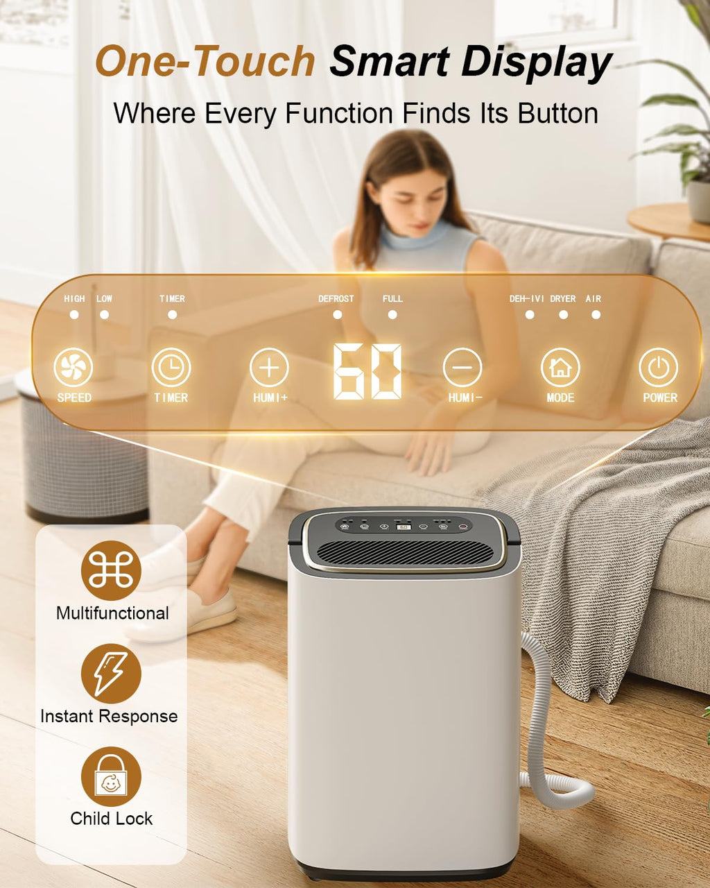 5000 Sq. Ft. 50 Pint Dehumidifier with Drain Hose D7989