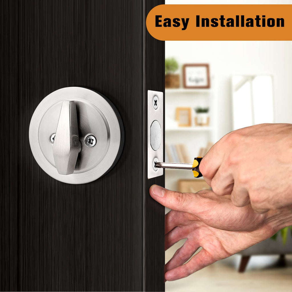 4 Pack Brushed Nickel Single Cylinder Deadbolts D1718