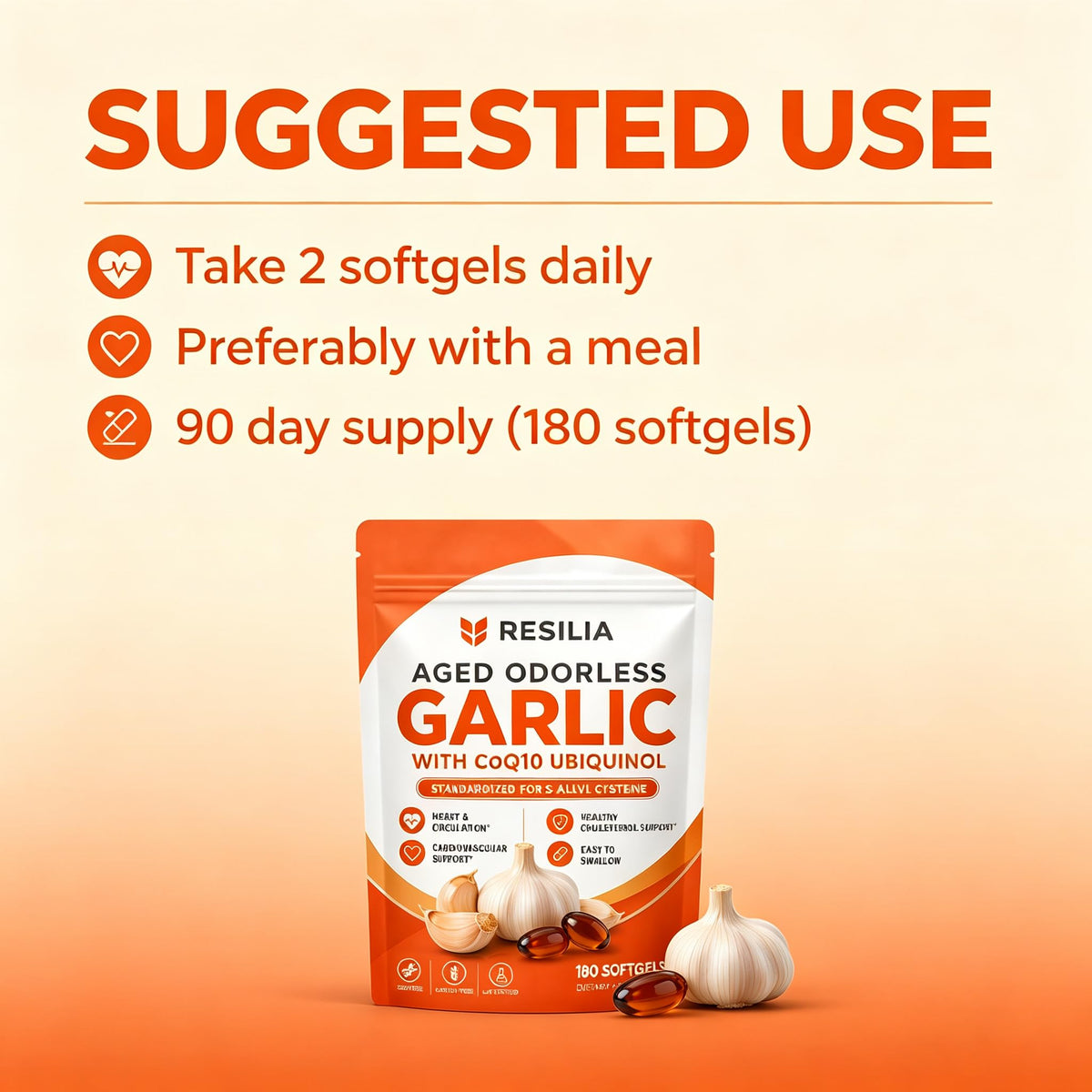 Aged Garlic Supplement 180 Softgels 1200mg M831