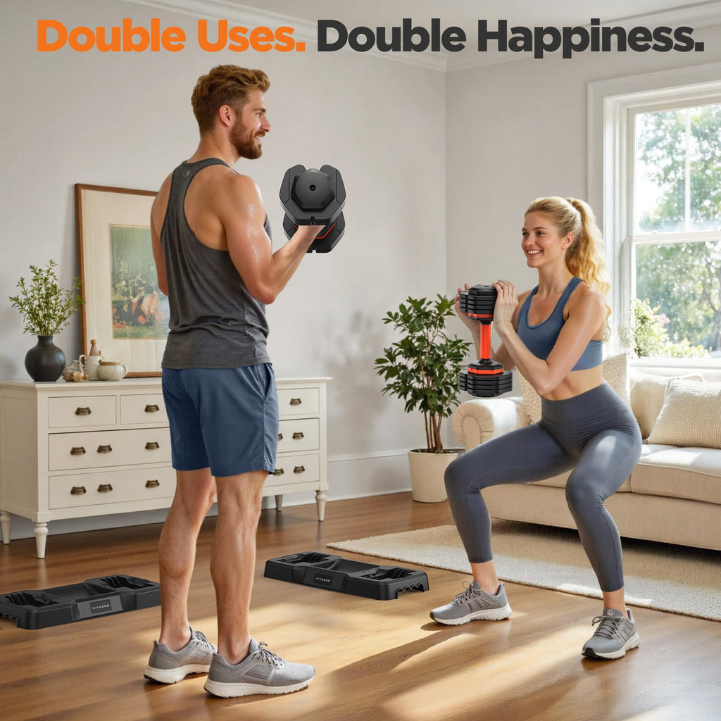 Adjustable Dumbbell Set of 2 with Storage Box W302