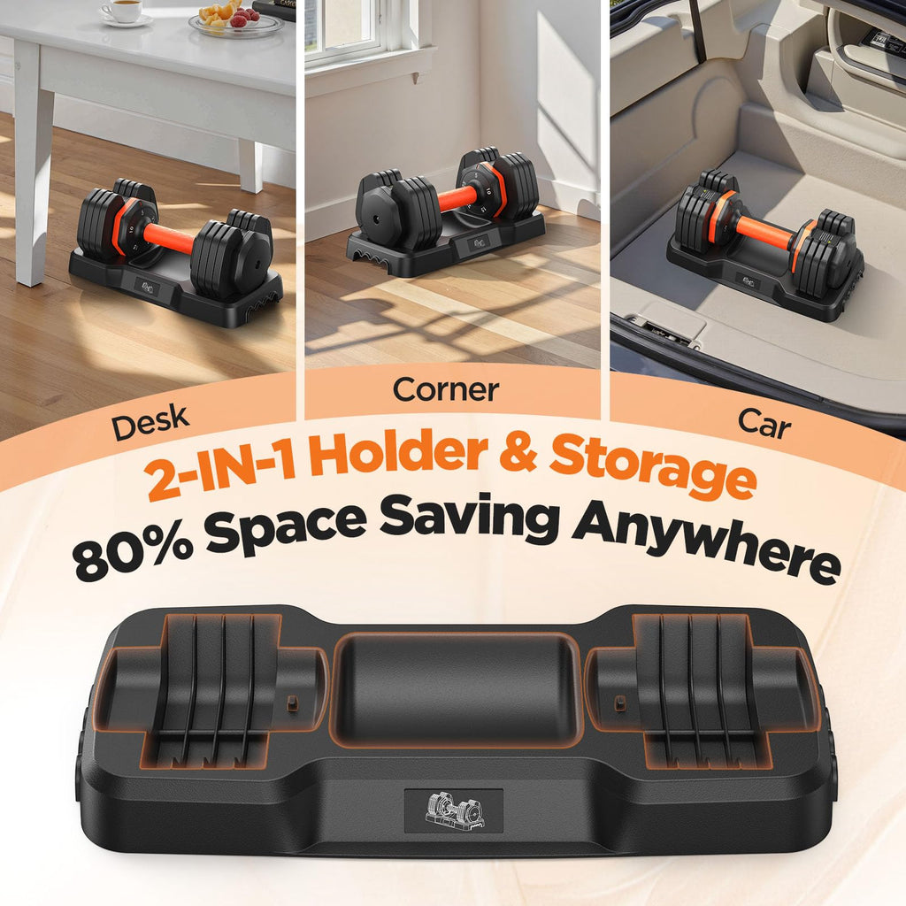 Adjustable Dumbbell Set of 2 with Storage Box W302