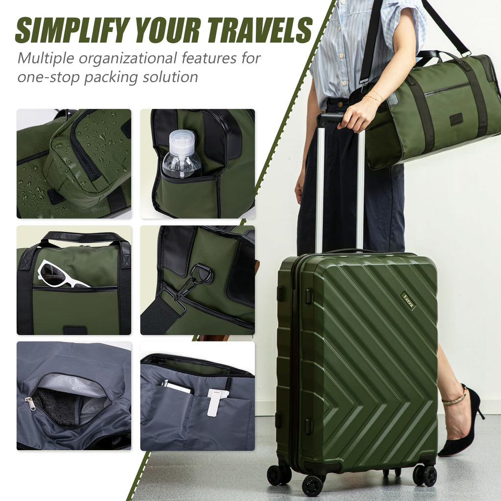 3 Piece White Carry On Luggage Set E856513