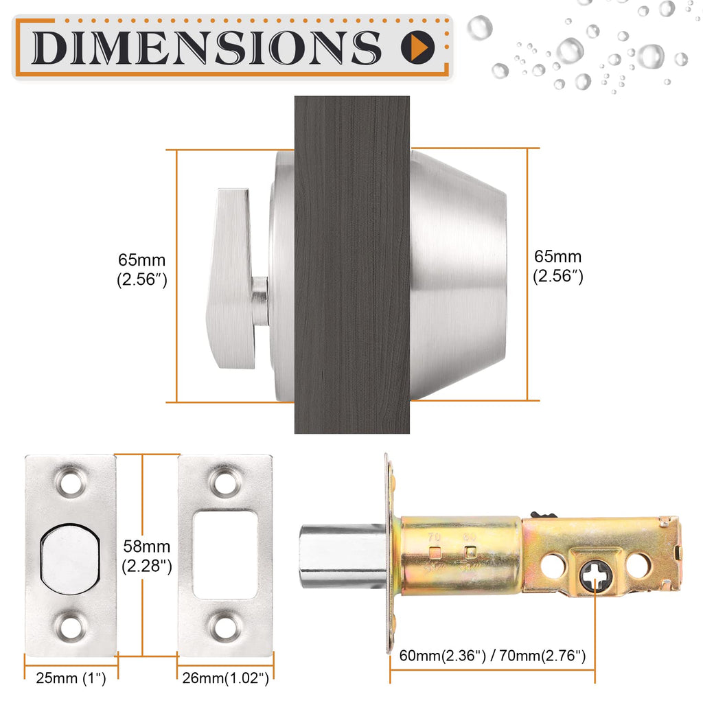 4 Pack Brushed Nickel Single Cylinder Deadbolts D1718