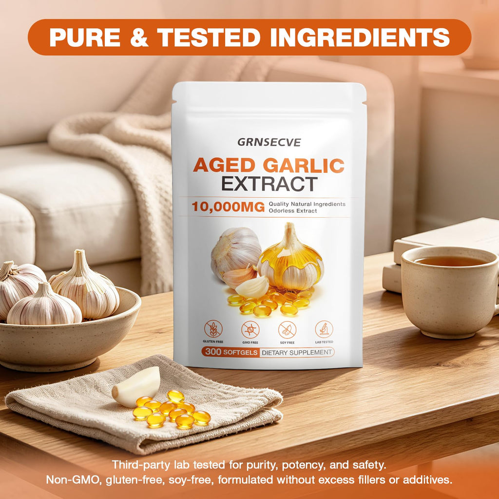 Odorless Garlic Capsules 10,000mg 300 Softgels H12436
