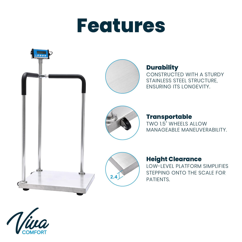 Medical Grade Digital Scale with Handles 660 lb Weight Capacity S1757