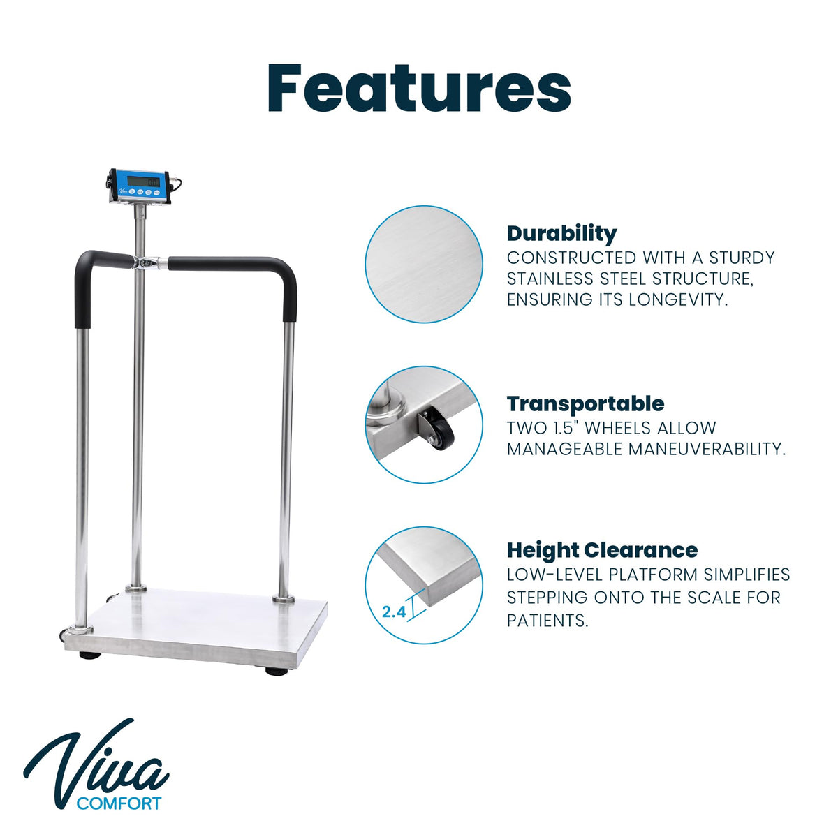 Medical Grade Digital Scale with Handles 660 lb Weight Capacity S1757