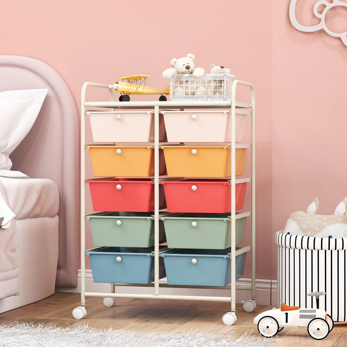 10 Drawers Rolling Storage Cart B95890