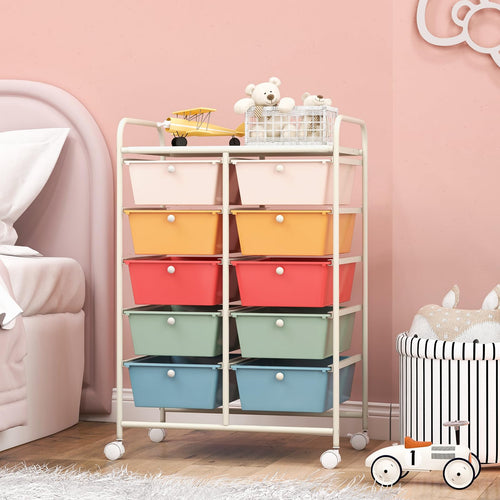 10 Drawers Rolling Storage Cart B95890
