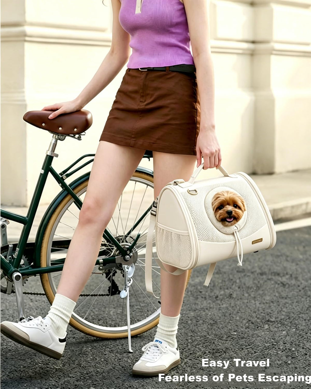 Adjustable Ventilated Front Facing Small Dog Cat Carrier Backpack Y887228