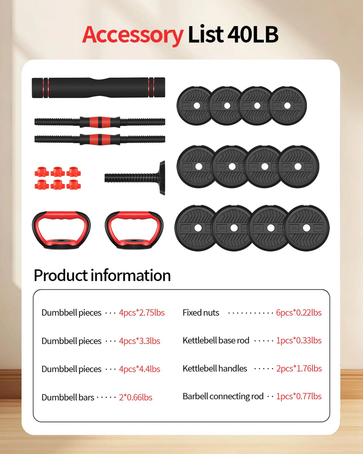 Adjustable Dumbbells Free Weight Set with Connector X44560