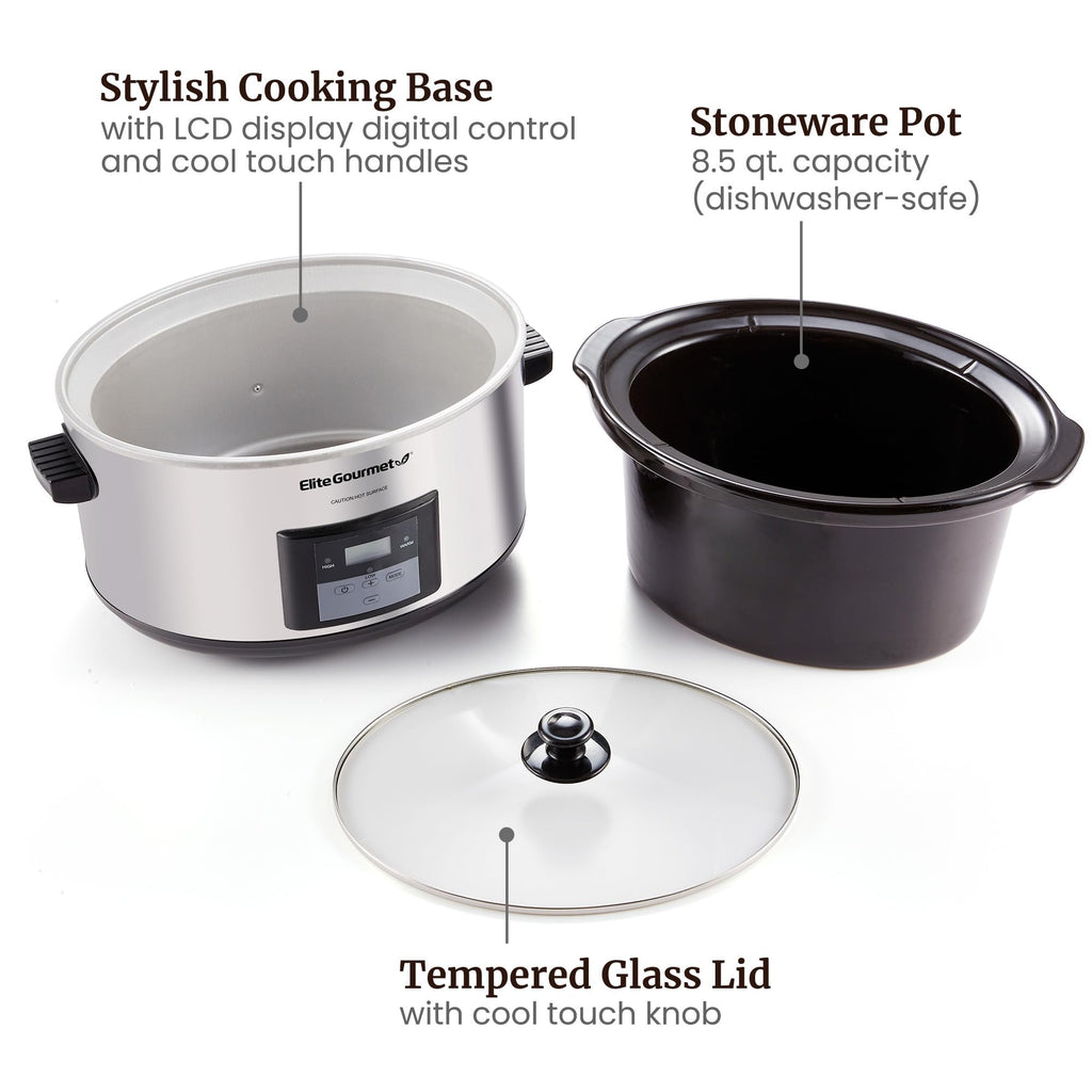 Digital 8.5 Qt Stainless Steel Slow Cooker T48000