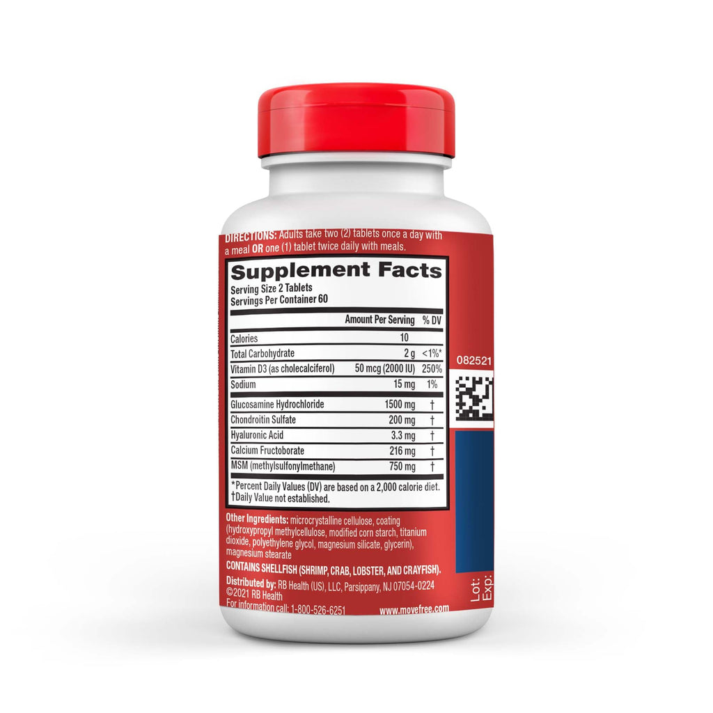 Glucosamine Chondroitin MSM Vitamin D3 Joint Support Supplement 120 Tablets 2 Pack U911744