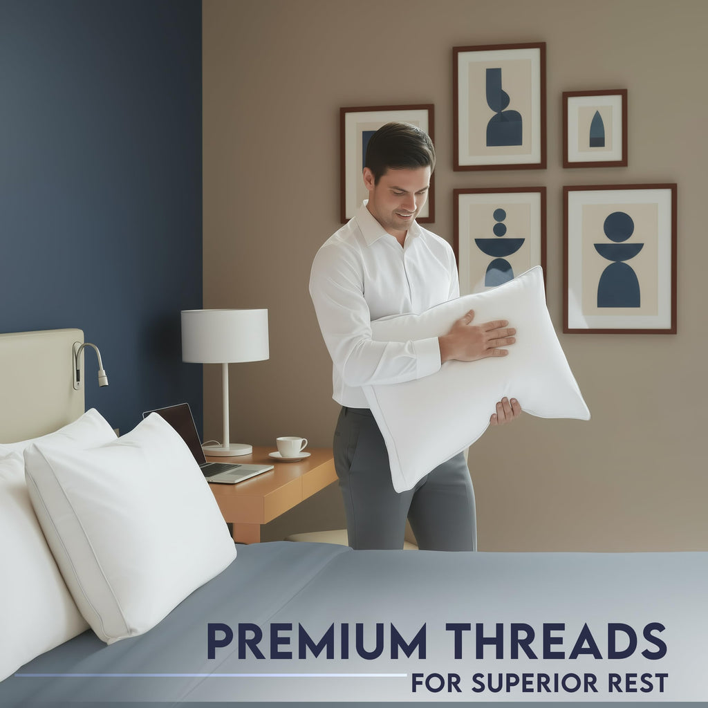 White Queen Size Set of 2 Bed Pillow Y339