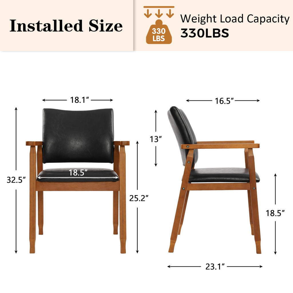Black PU Leather Dining Chairs Set of 4 M271204