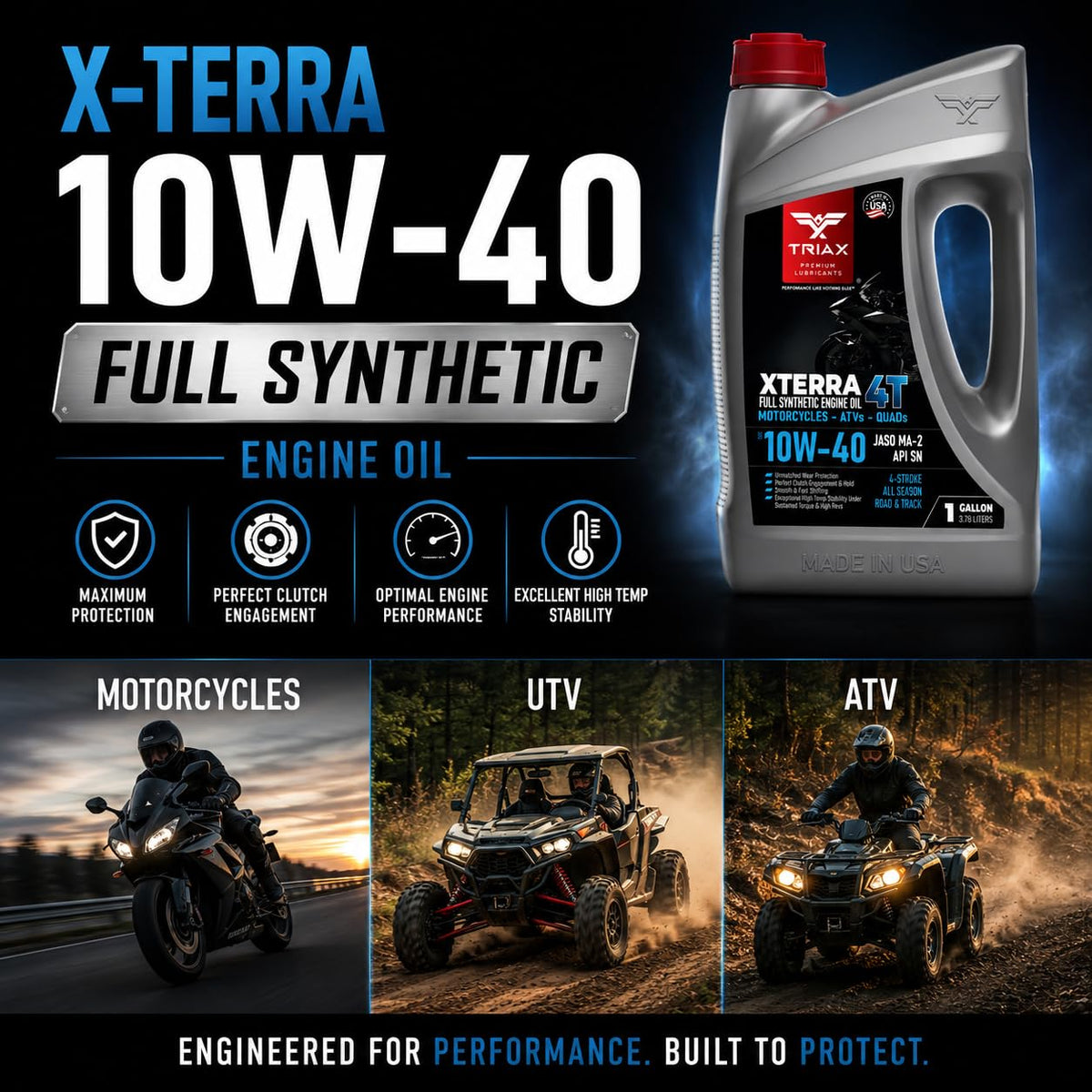 10W-40 Full Synthetic 4 Stroke Engine Oil 1 Gallon D987
