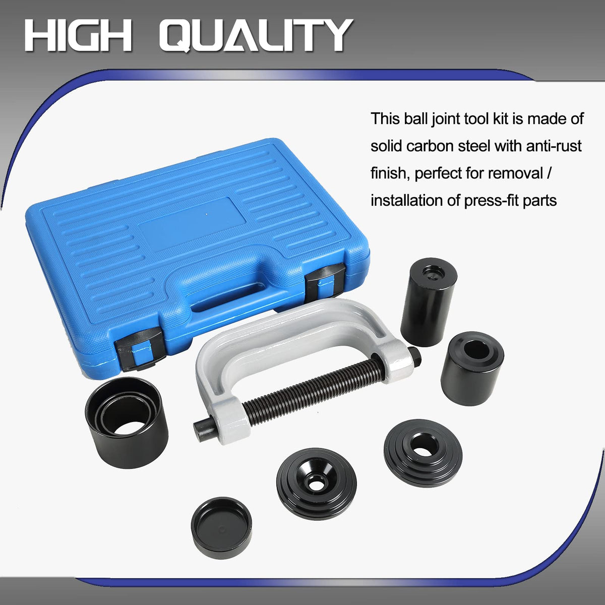 10 Pc Ball Joint Press Kit U Joint Removal Tool with Adapters M8515