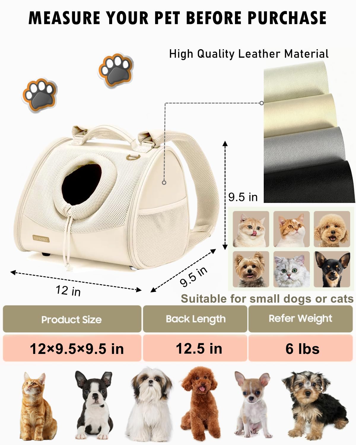 Adjustable Ventilated Front Facing Small Dog Cat Carrier Backpack Y887228