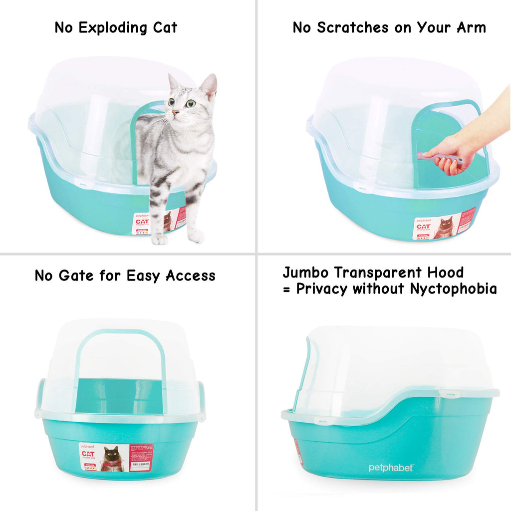 Jumbo Extra Large Teal Hooded Cat Litter Box I1440