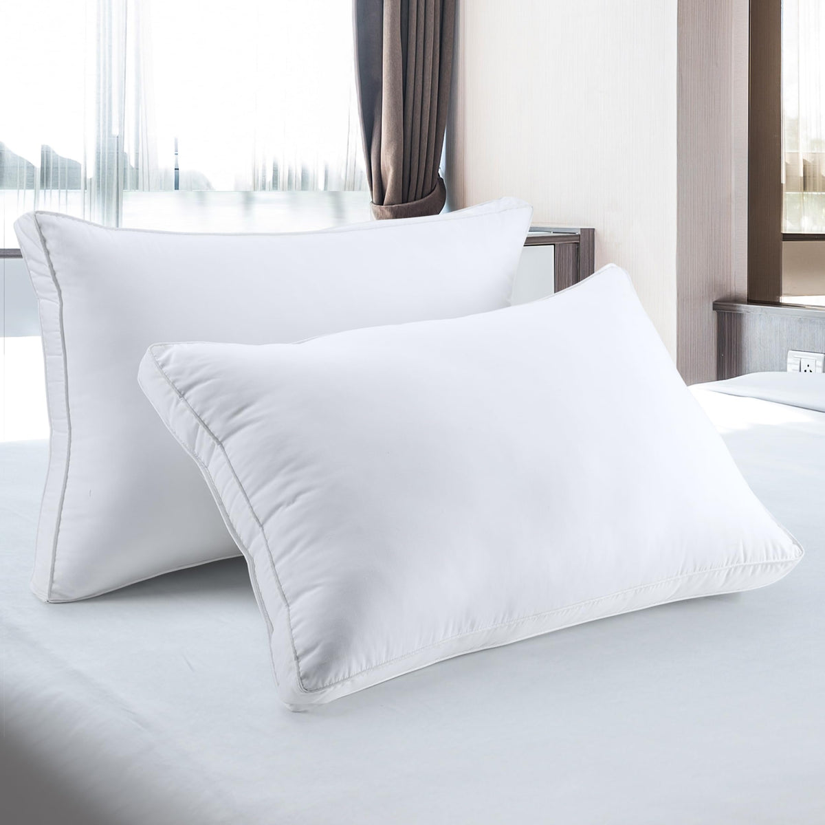 White Queen Size Set of 2 Bed Pillow Y339