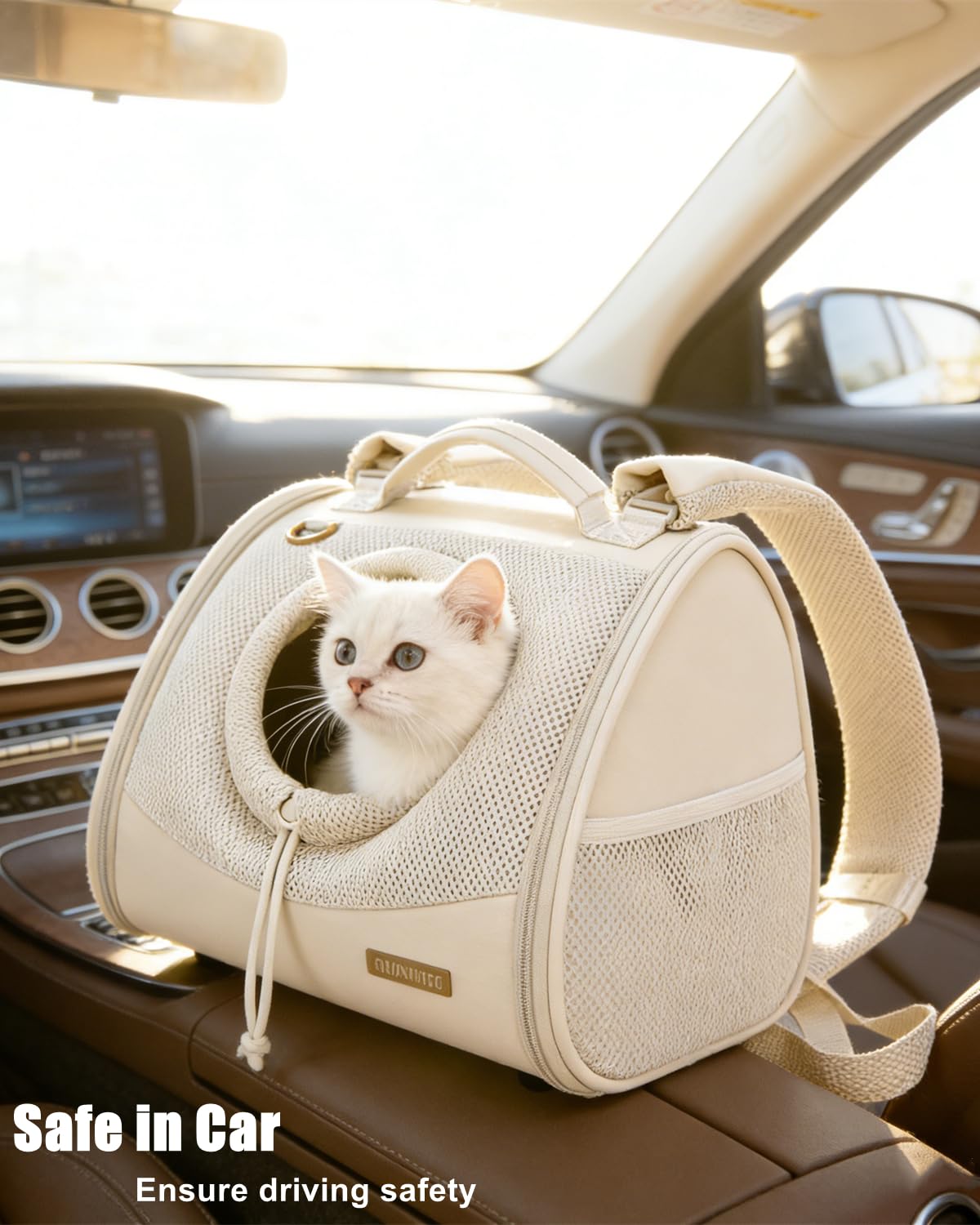 Adjustable Ventilated Front Facing Small Dog Cat Carrier Backpack Y887228