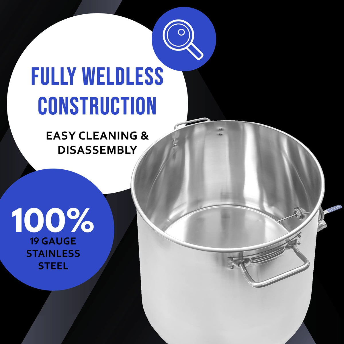 Stainless Steel 40 QT Home Brew Kettle Stock Pot + 12" Single Propane Stove O82180