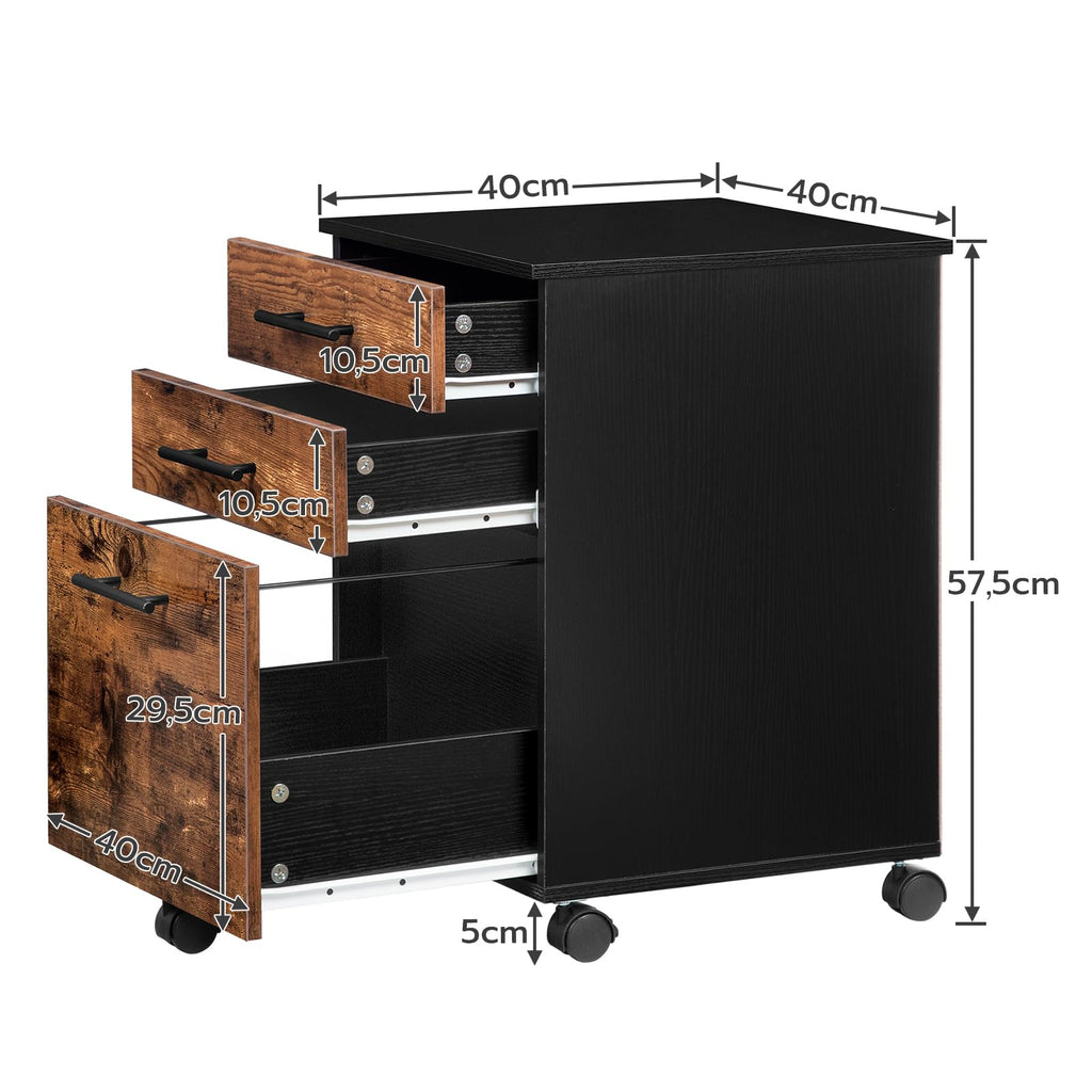 3 Drawer Wood File Cabinet Q5441