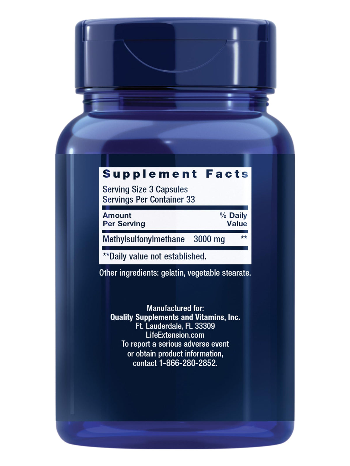 MSM 1000 mg 100 Capsules R5925