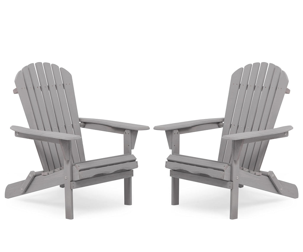 Wooden Folding Adirondack Chair Set of 2 Solid Cedar A106