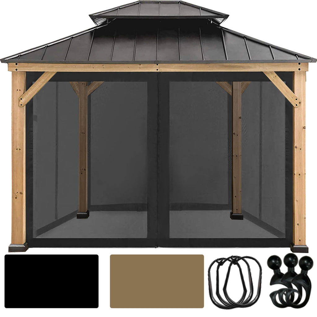10' x 10' Gazebo Canopy Mosquito Netting Sidewalls N42242