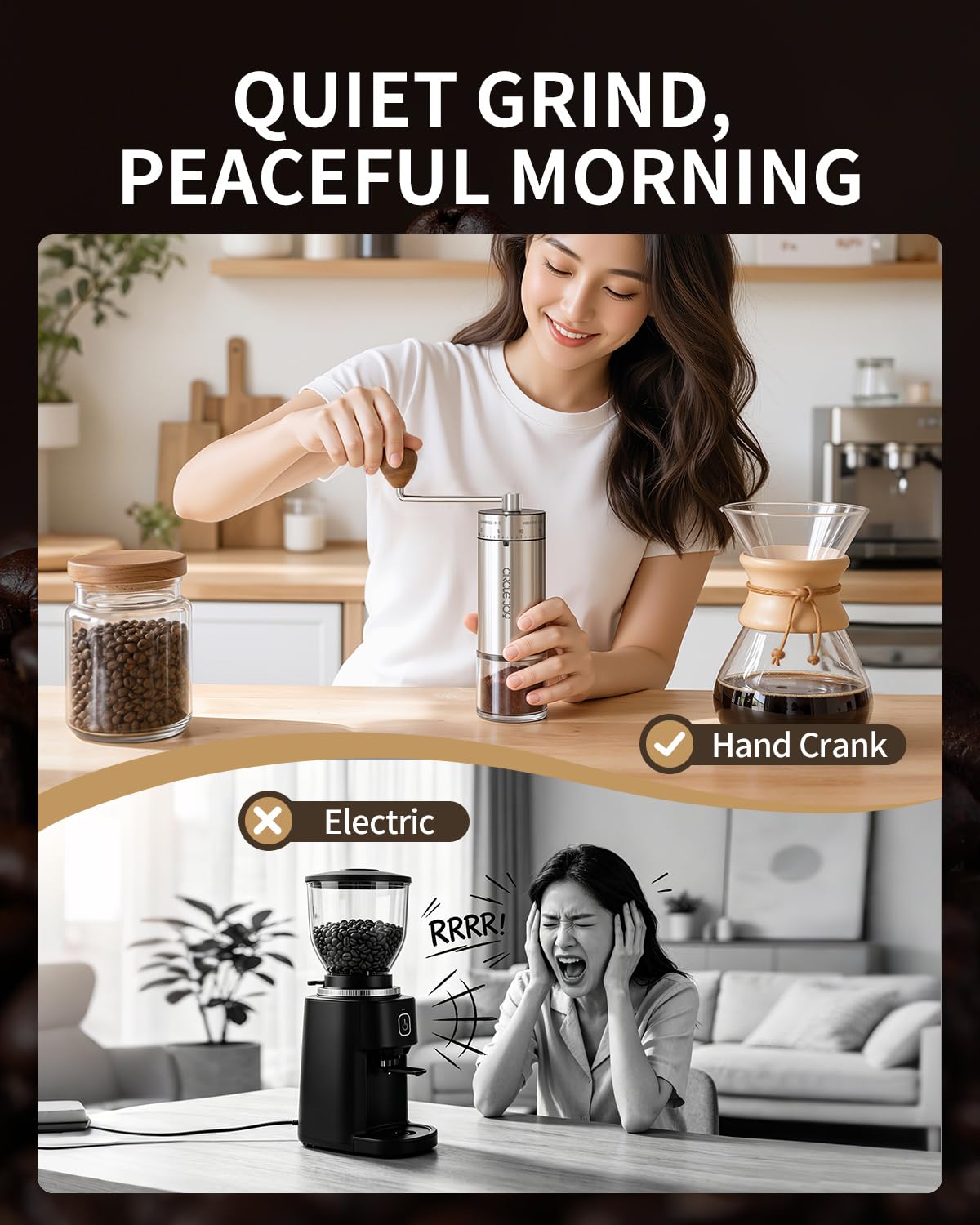 Manual Stainless Steel Burr Coffee Grinder E920