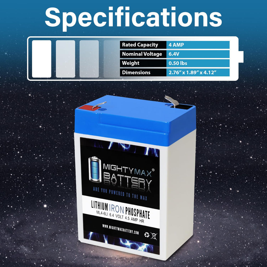 6V 4.5AH Lithium Replacement Battery O29231