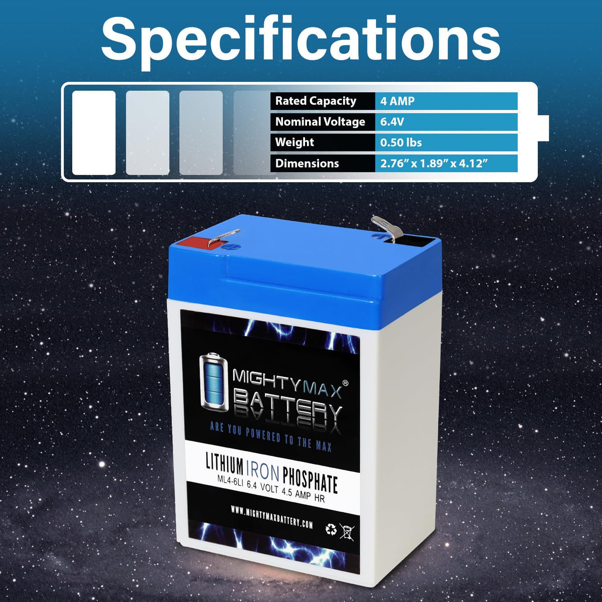 6V 4.5AH Lithium Replacement Battery O29231