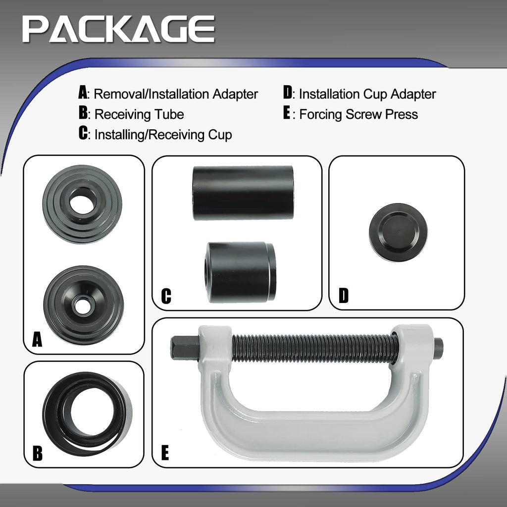 10 Pc Ball Joint Press Kit U Joint Removal Tool with Adapters M8515