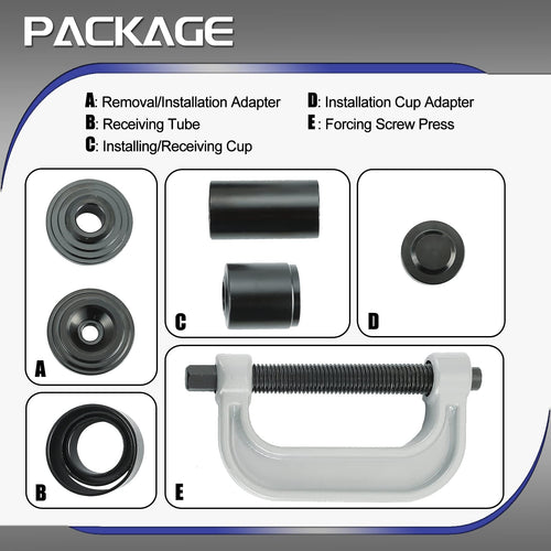 10 Pc Ball Joint Press Kit U Joint Removal Tool with Adapters M8515