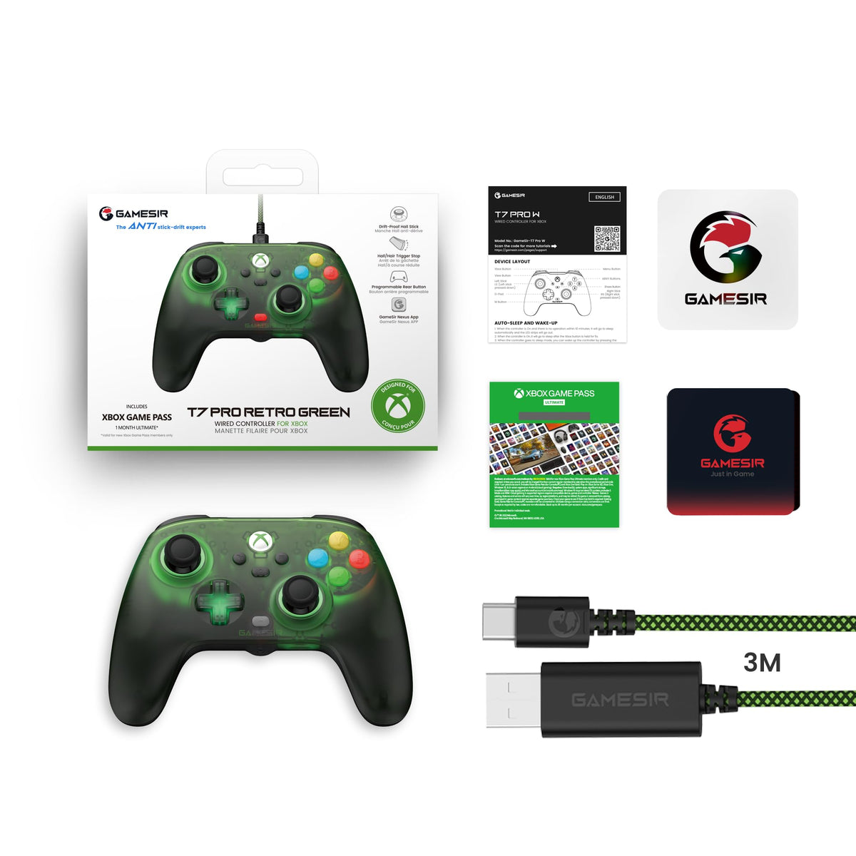 Wired Controller with Hall Effect Joysticks & Triggers J82783