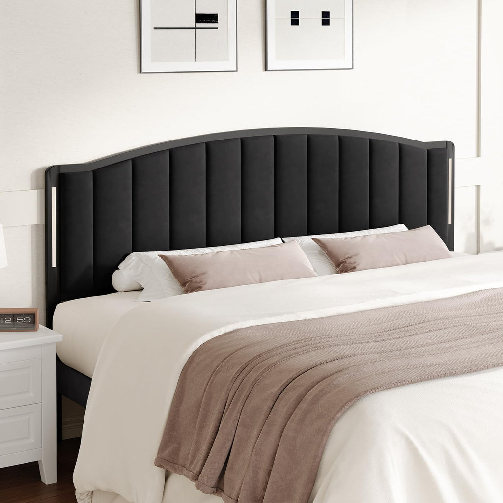 Upholstered Tufting Headboard Queen Size with Lights E84038