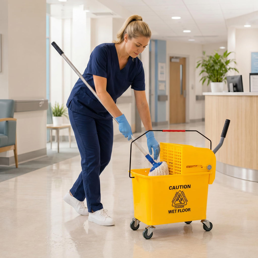 Yellow 21 Quart Mop Bucket with Wheels Z92674