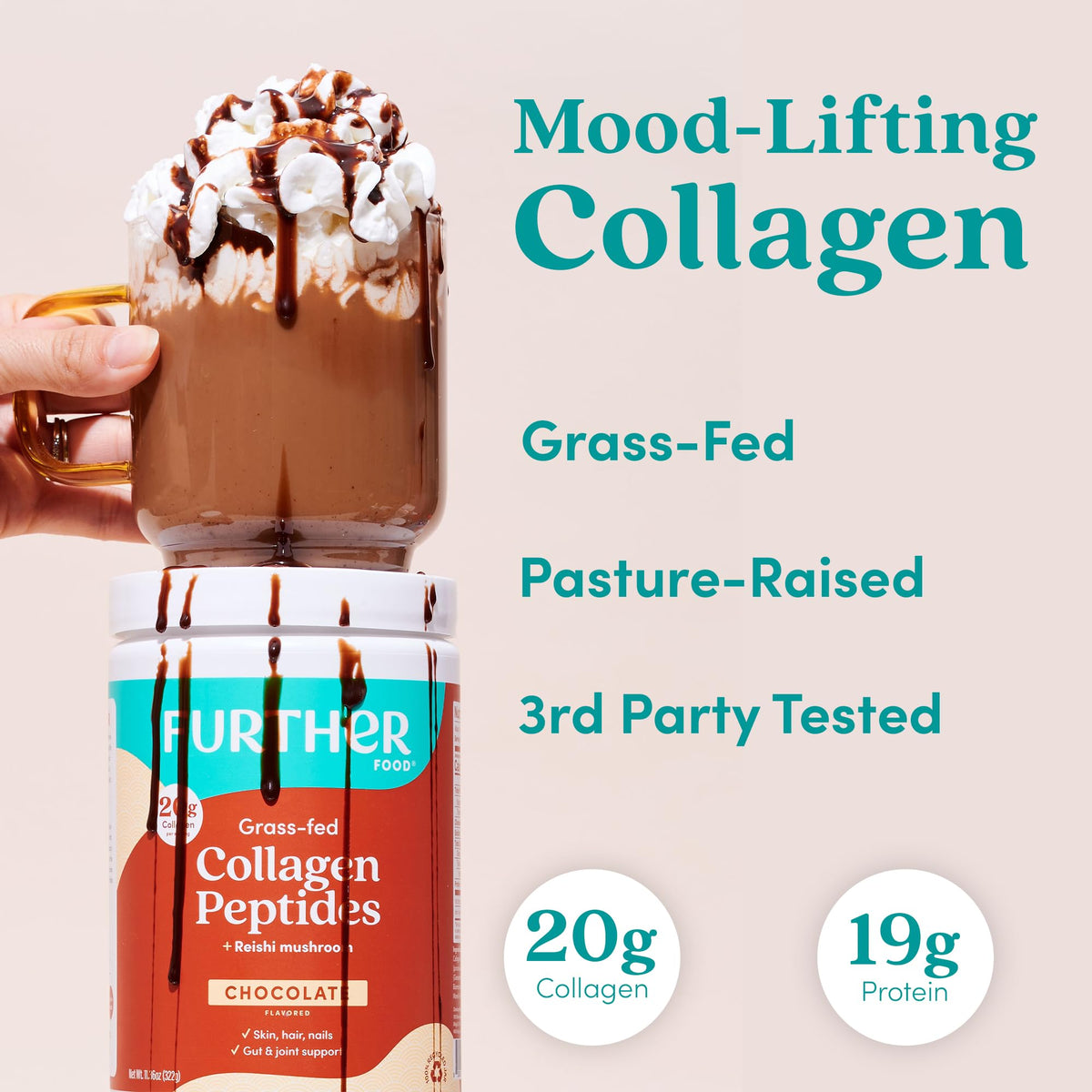 Chocolate Collagen Peptides Powder 24.34 Oz T8768