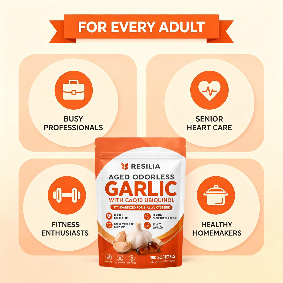 Aged Garlic Supplement 180 Softgels 1200mg M831