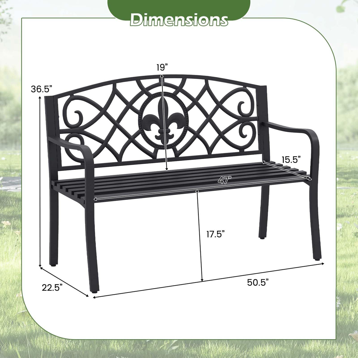 Metal Outdoor Bench H561577