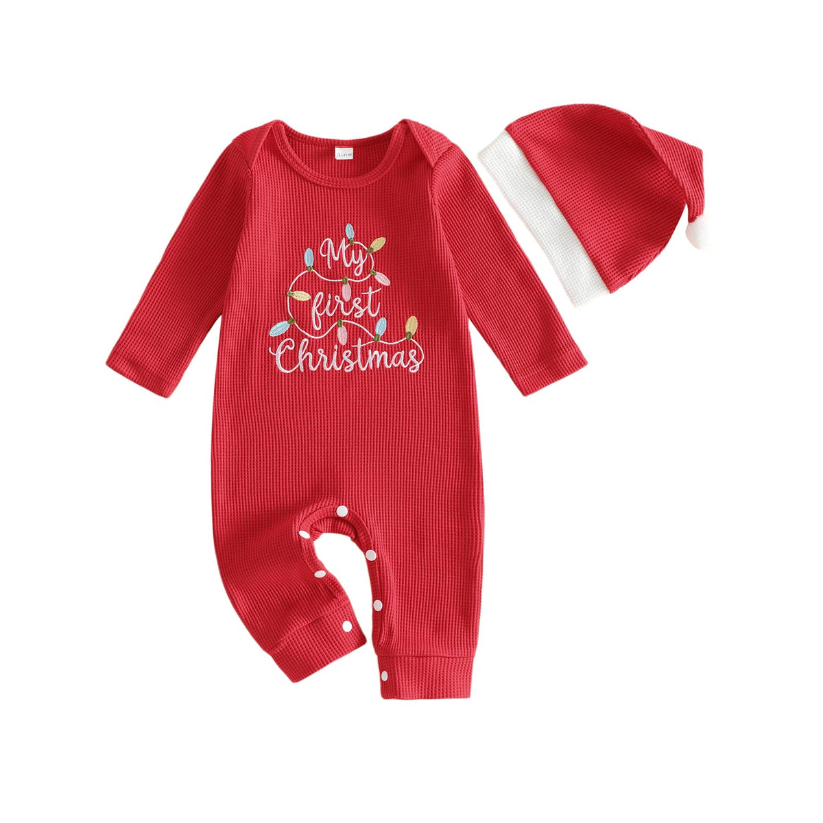 Baby Christmas Lights Romper + Santa Hat D573300