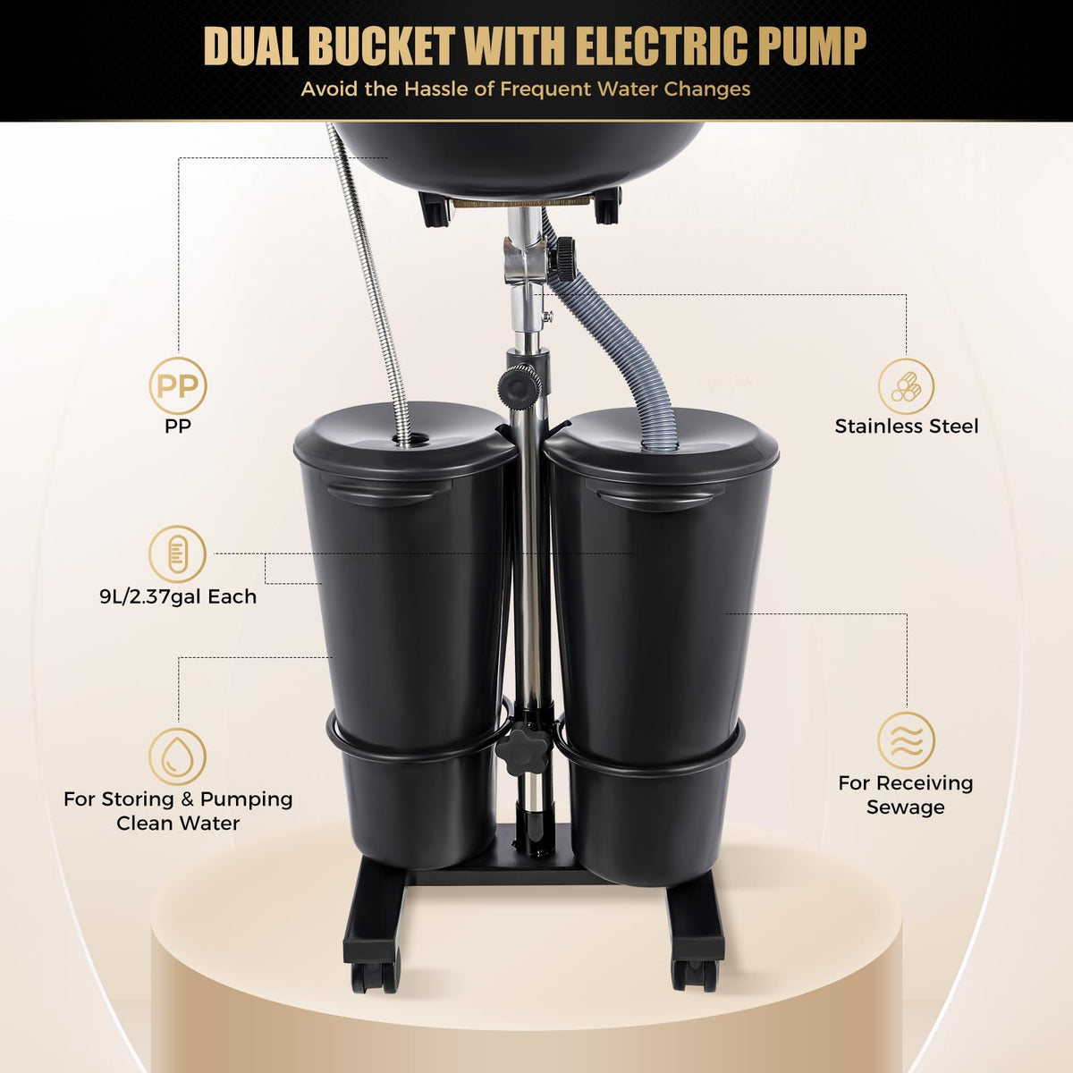 Portable Shampoo Bowl with Electric Pump S80886