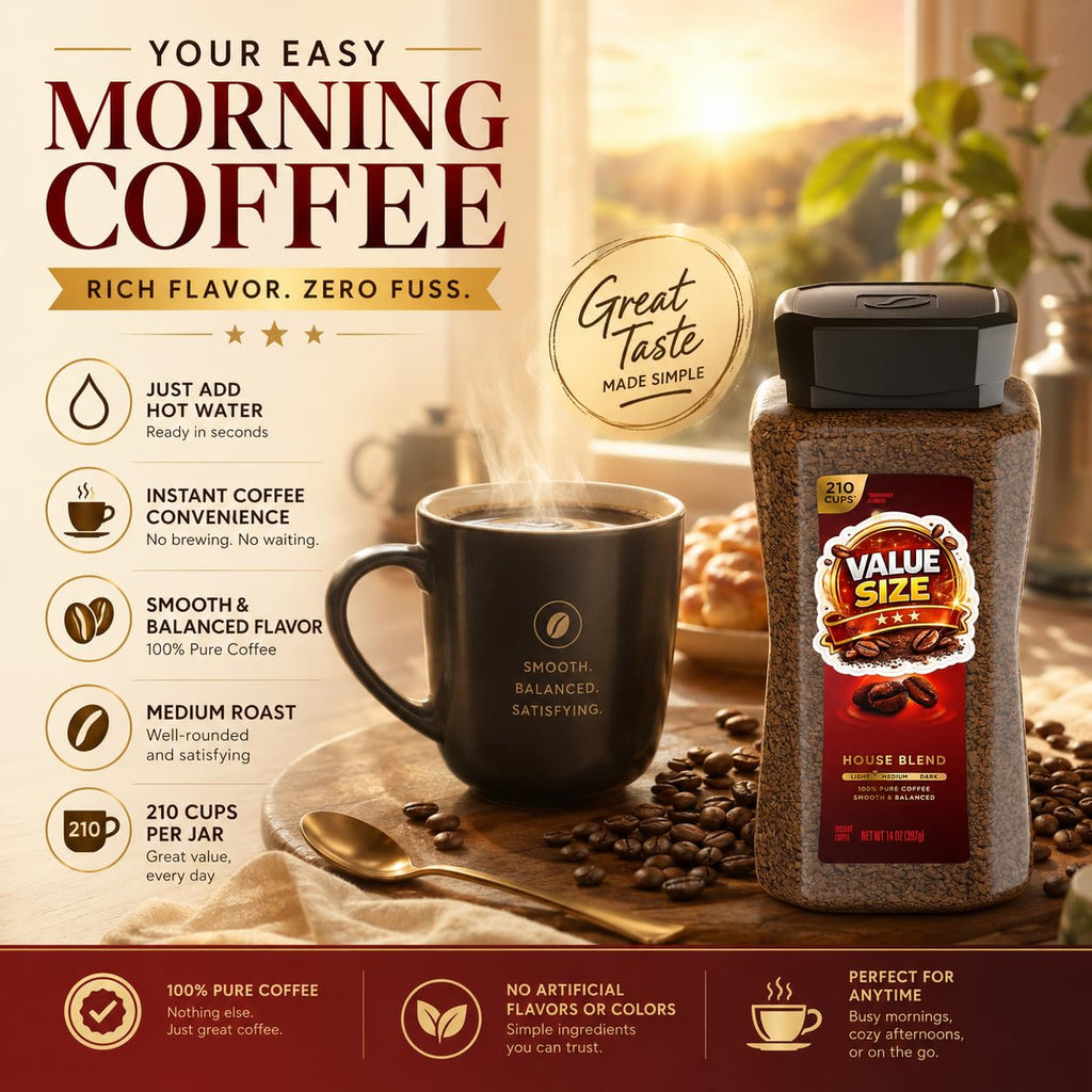 Instant Coffee 14oz Plastic Jar 2 Count Q985