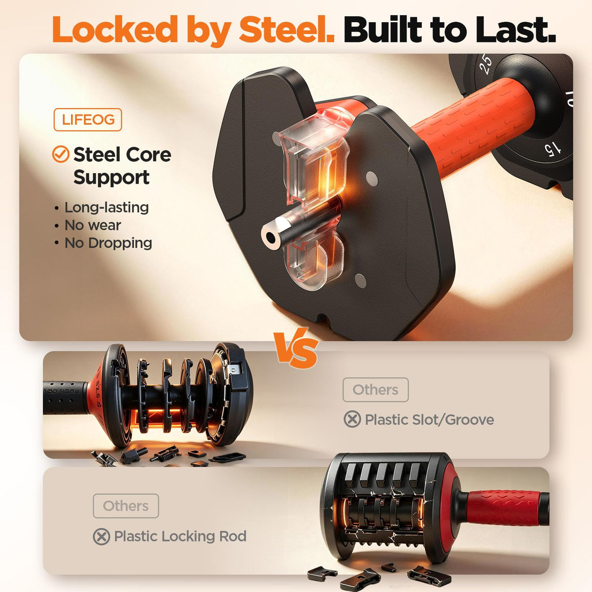 Adjustable Dumbbell Set of 2 with Storage Box W302