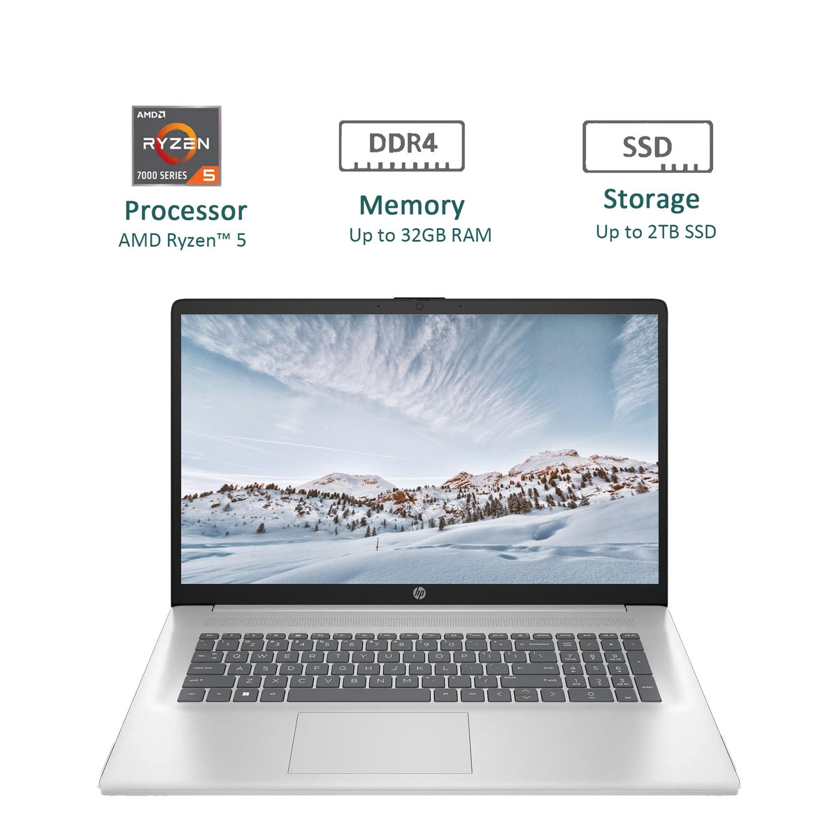 17.3" Full HD Laptop AMD Ryzen 5 16GB RAM 1TB SSD Natural Silver T69478
