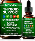 Thyroid Support Drops Selenium Zinc Iodine L-Tyrosine Ashwagandha Liquid Drops 4 FL.OZ R3038