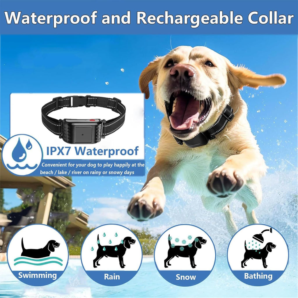 Wireless Electric Dog Fence & Training Collar 2-in-1, Waterproof Rechargeable, Up to 8 Acre E1469