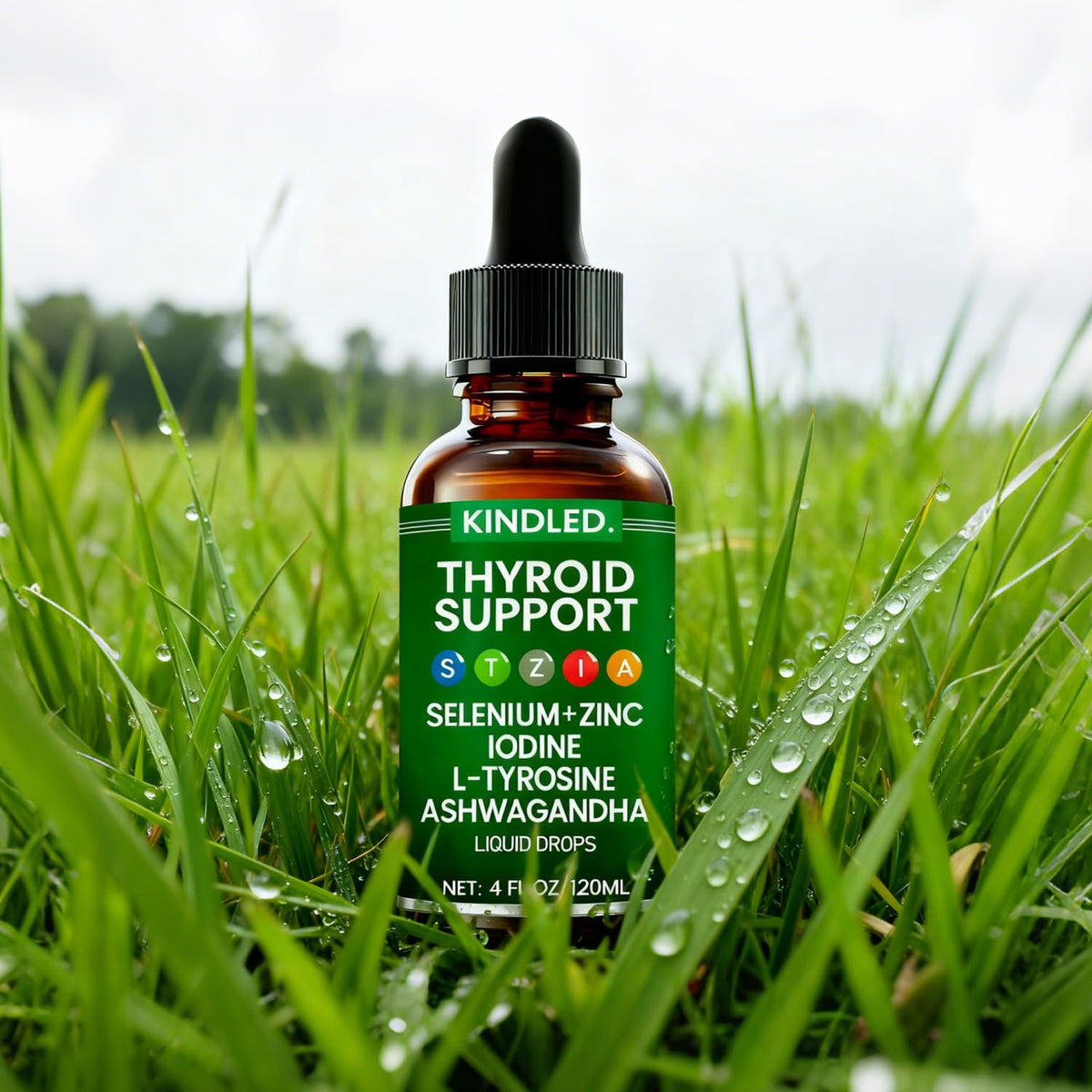 Thyroid Support Drops Selenium Zinc Iodine L-Tyrosine Ashwagandha Liquid Drops 4 FL.OZ R3038
