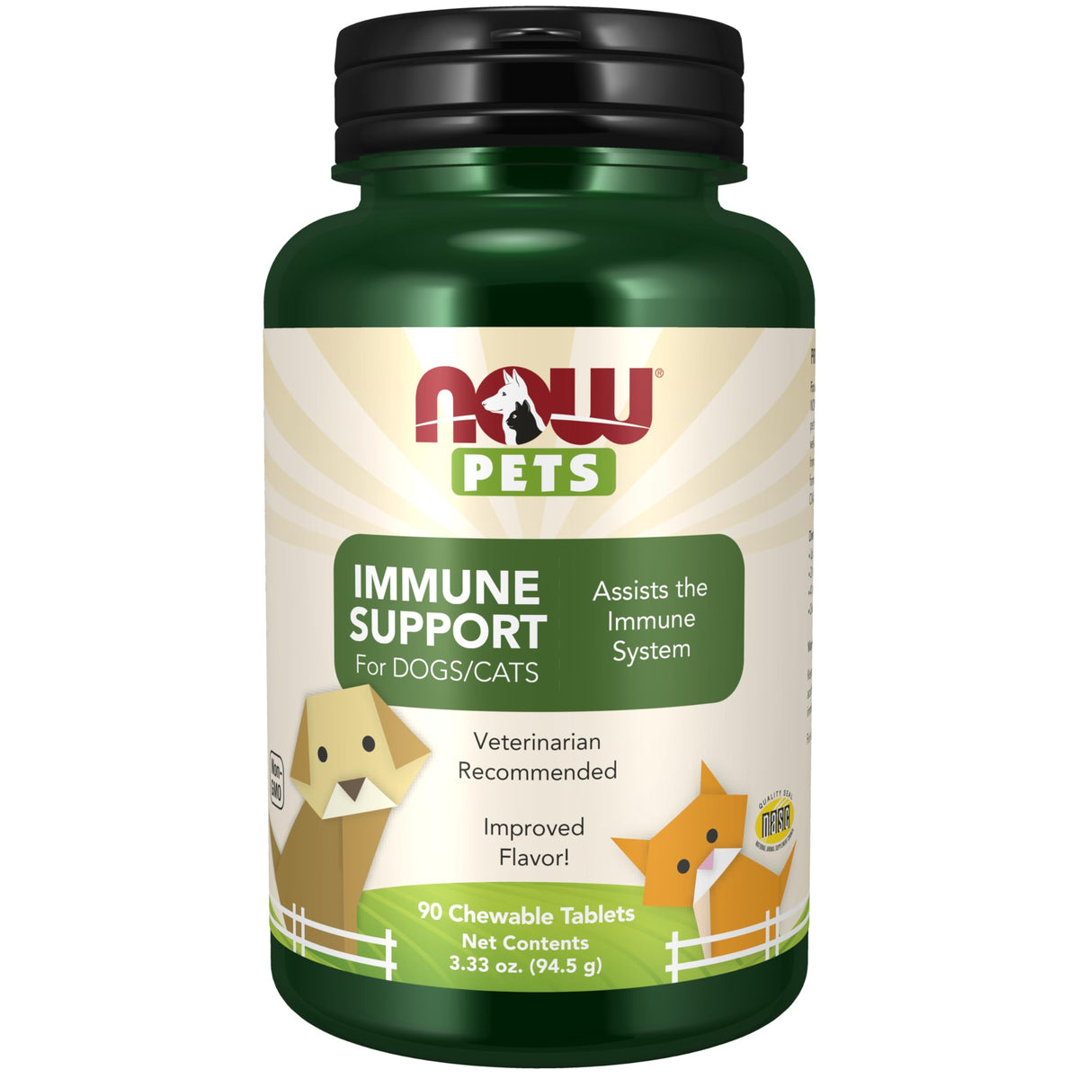 Immune Support Supplement for Cats & Dogs 90 Chewable Tablets Y6771